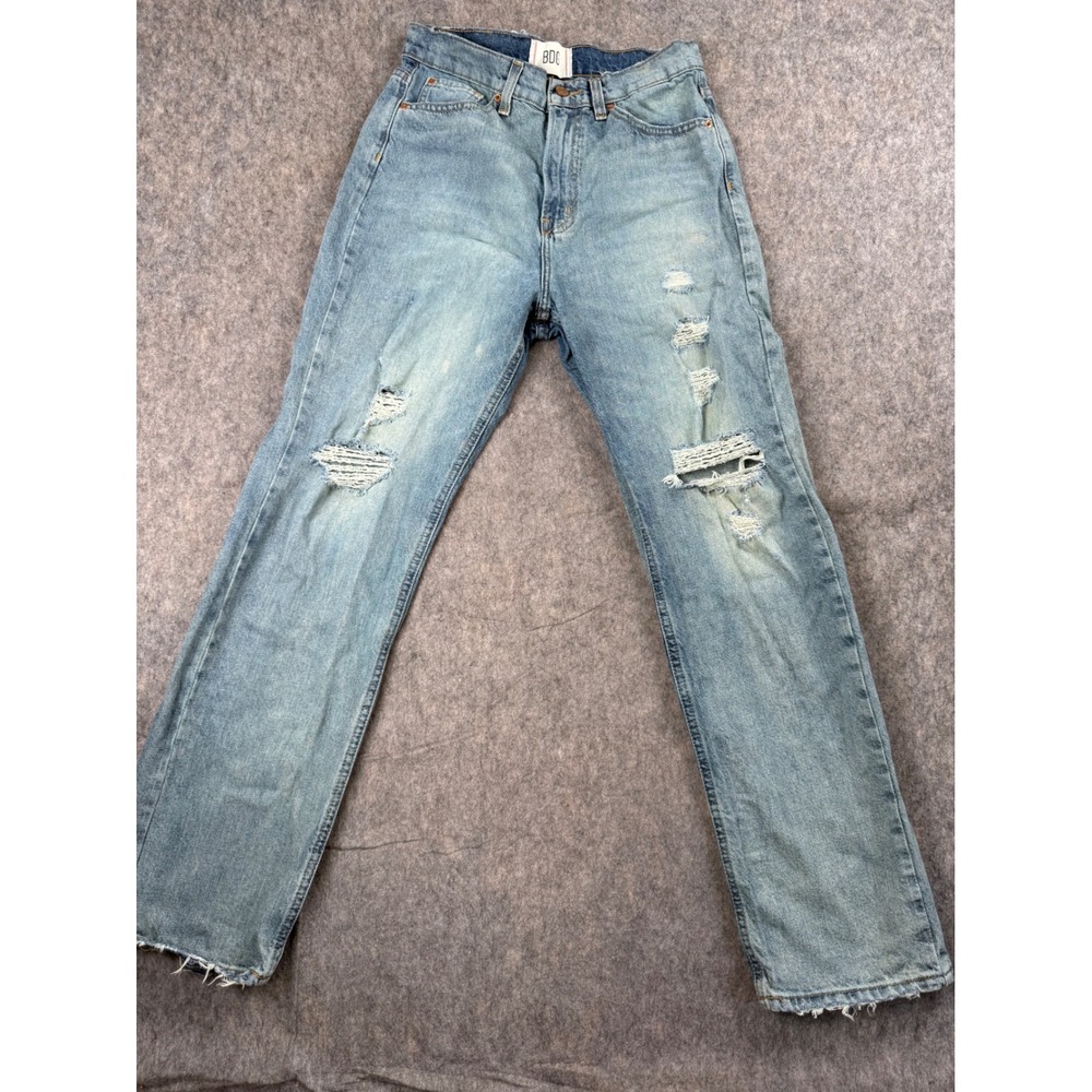 BDG Cowboy Jean Mens 29 Blue Cotton Distressed Straight Western Vintage Ripped